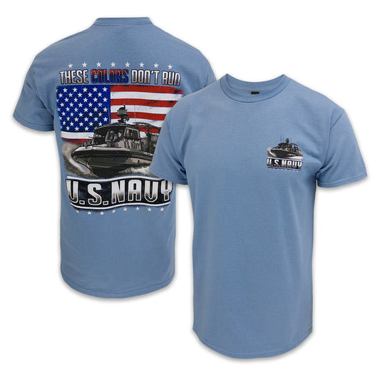 Navy These Colors Don't Run Flag T-Shirt (Stone Blue)