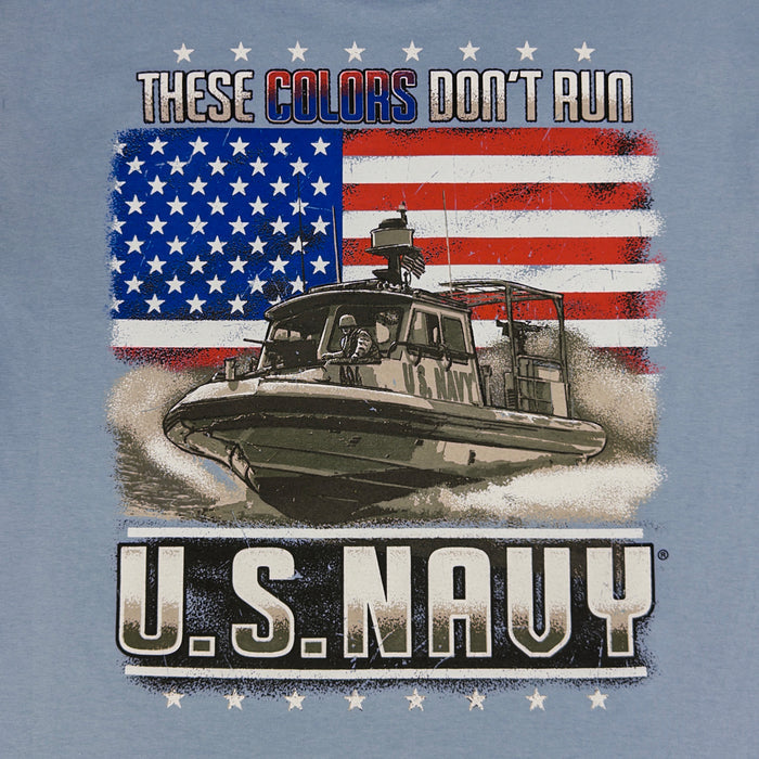 Navy These Colors Don't Run Flag T-Shirt (Stone Blue)