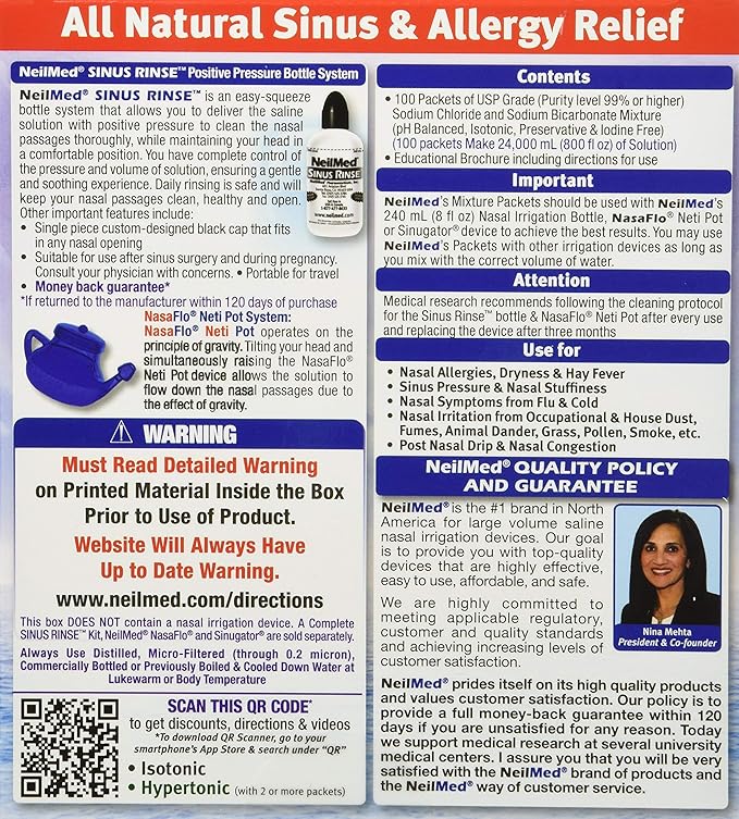 NeilMed Sinus Rinse Soothing Saline Nasal Rinse 200s - Shoppers-kart.com