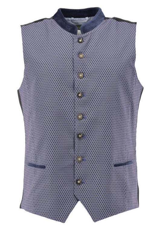 OS Trachten Men's Vest "Kelvin" blue (46-56)