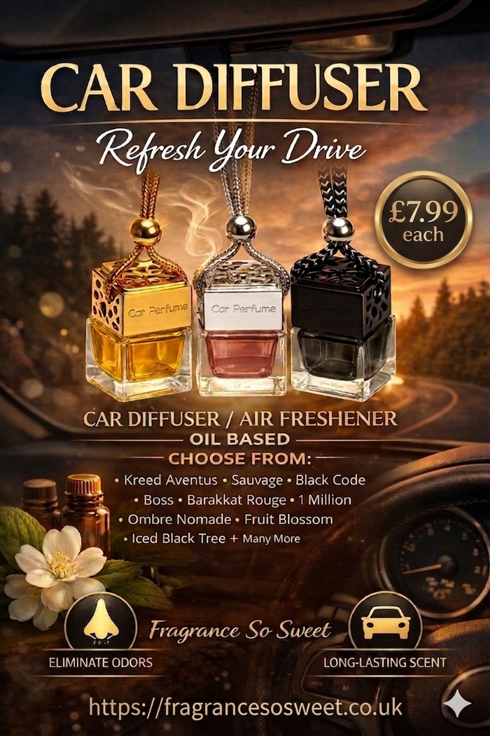 Oud Car Air Fresheners/ Diffusers Scent Oil Based