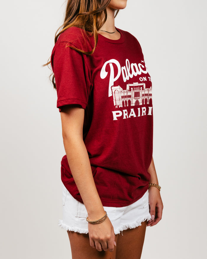 Cardinal Oklahoma Sooners Palace on the Prairie Vintage T-Shirt Side