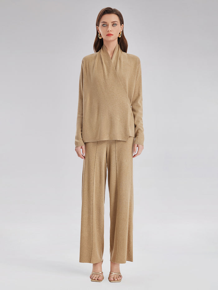 Premium Cashmere Wide-Leg Trousers