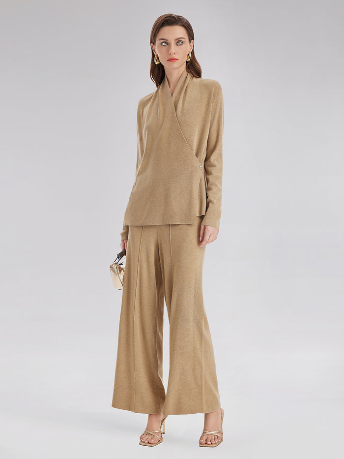 Premium Cashmere Wide-Leg Trousers