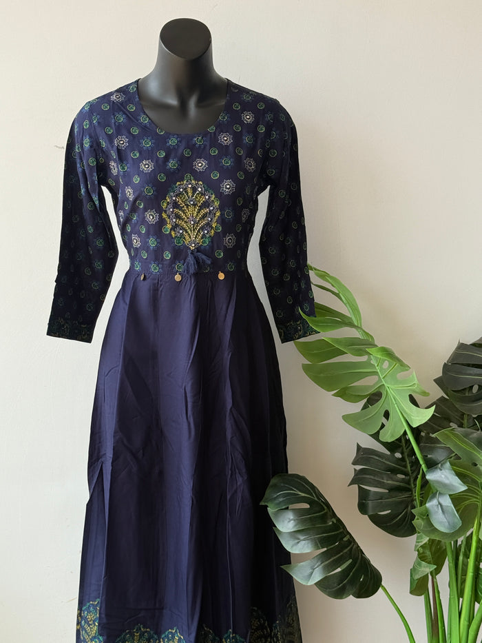 Printed Rayon Anarkali kurti