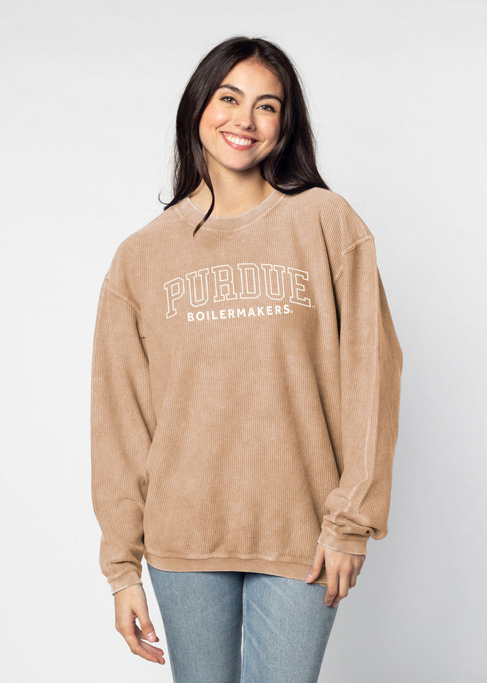 Purdue Boilermakers Women's Latte Corded Sweatshirt