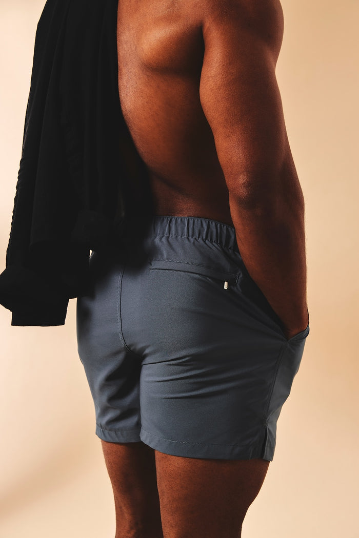 Quick Dry Plain Swim Shorts in Graphite - TAILORED ATHLETE - USA