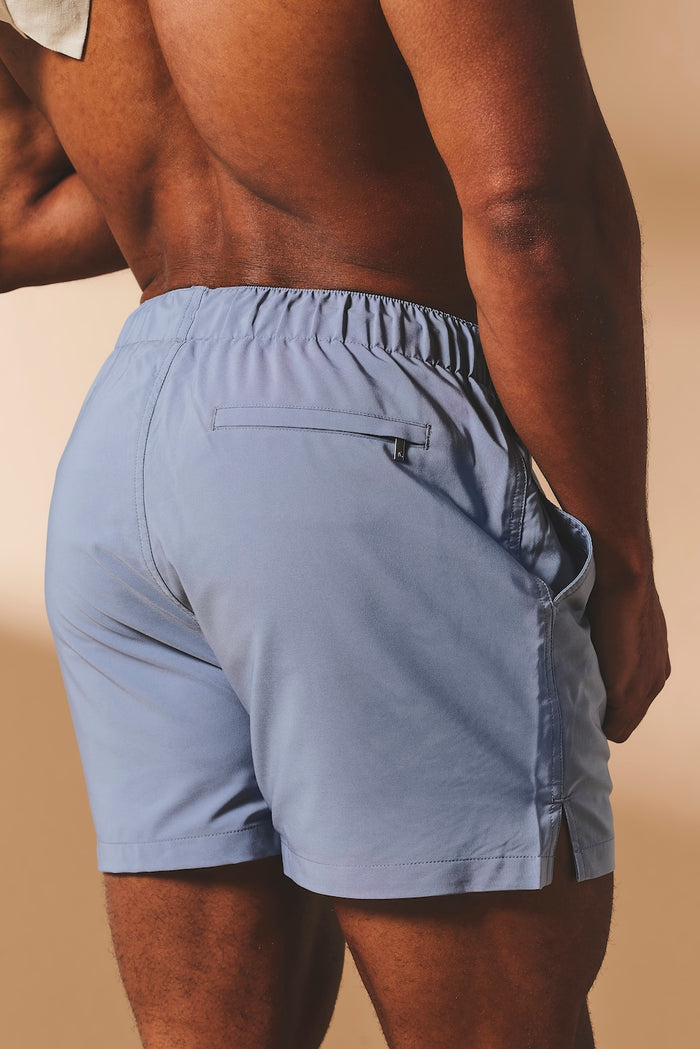 Quick Dry Plain Swim Shorts in Soft Blue - TAILORED ATHLETE - USA