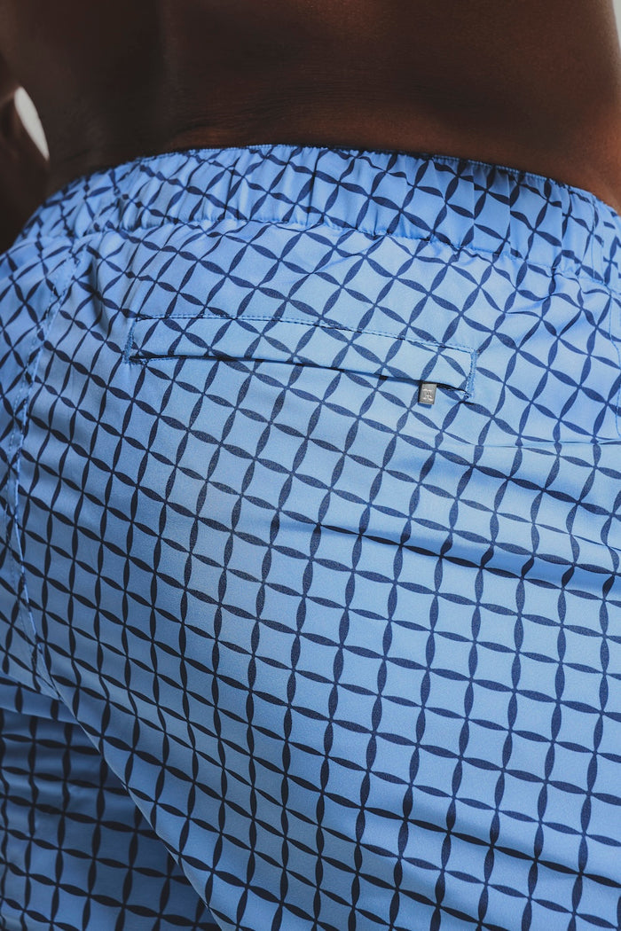 Quick Dry Printed Circle Geo Swim Short in Blue - TAILORED ATHLETE - USA