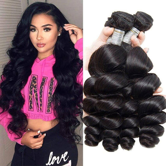 qvr brazilian remy human hair bundles loose wave hair weave
