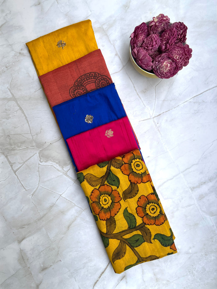 Raw Silk Blouse Set