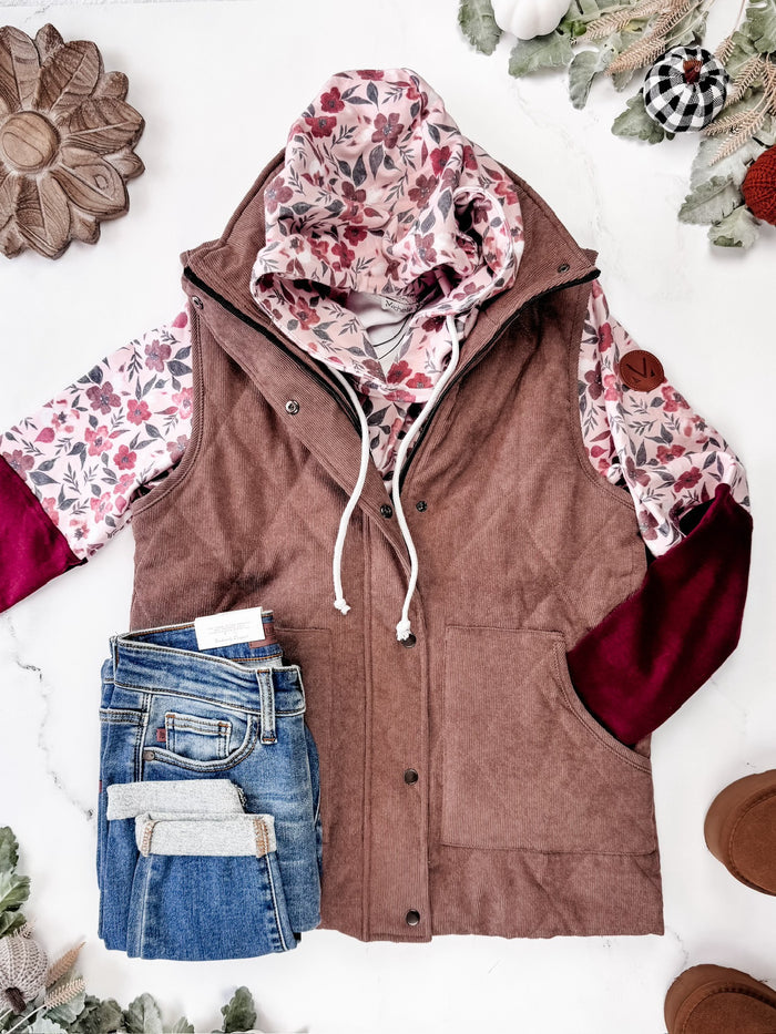 Remy Zip Up Vest - Chestnut by Michelle Mae