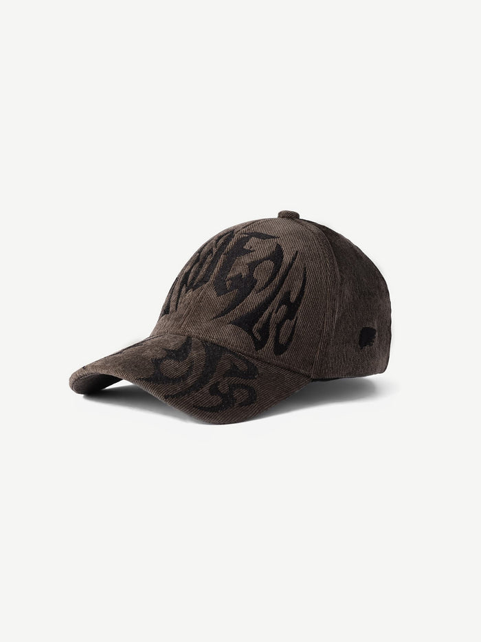 RIOT brown graphic cap by GROOVY - soft, adjustable streetwear fit