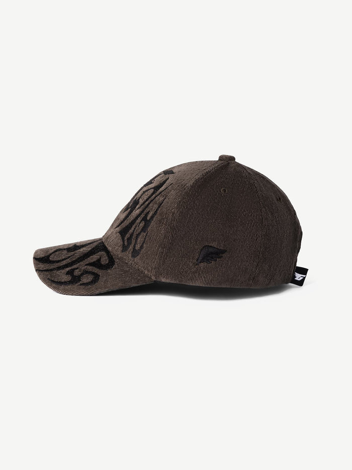 RIOT graphic cap in washed brown - GROOVY streetwear, made in Pakistan
