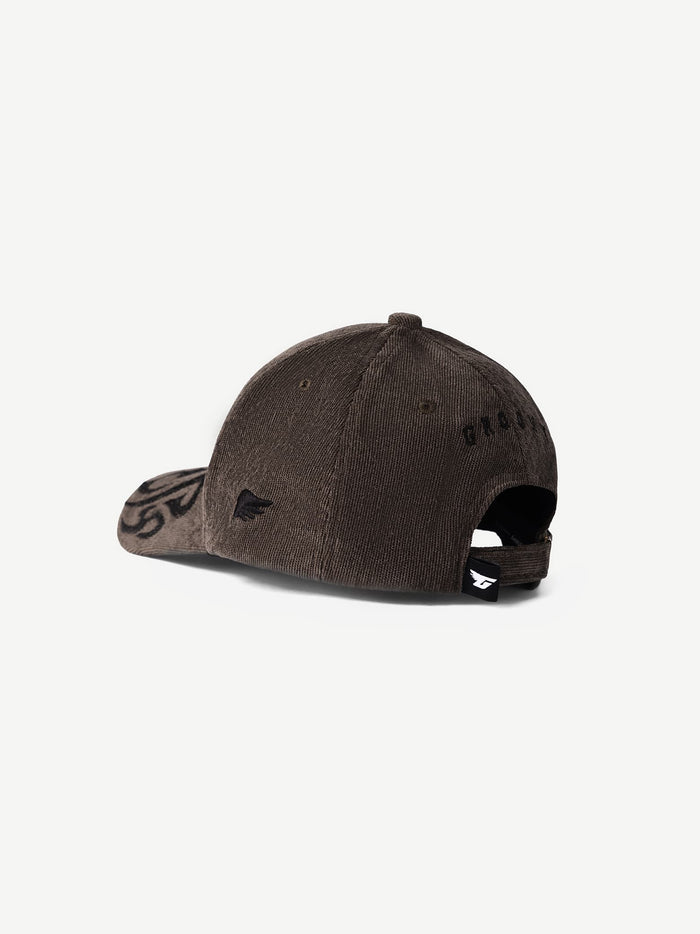 GROOVY RIOT brown cap with vintage graphic print, unisex fit