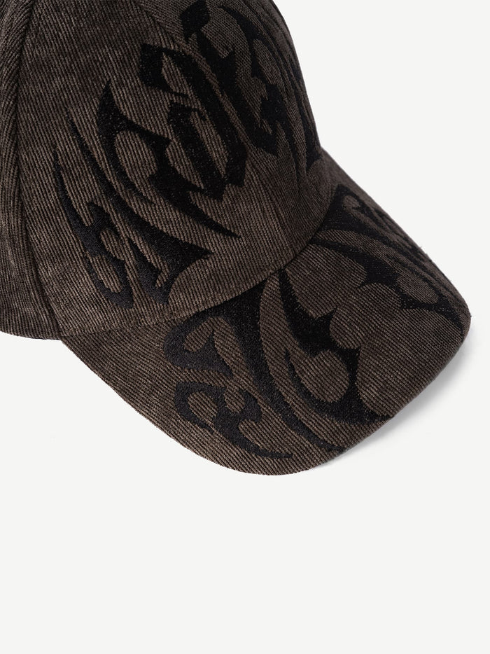 GROOVY RIOT cap, all-over print on washed brown, adjustable