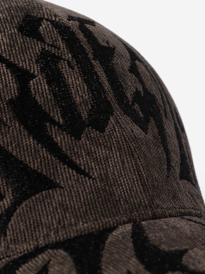 RIOT washed graphic cap in brown by GROOVY