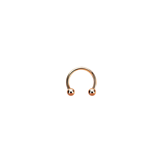 Rose Gold Circular (Horse Shoe) With Balls 12mm / 16 Gauge / Rose Gold Horseshoe
