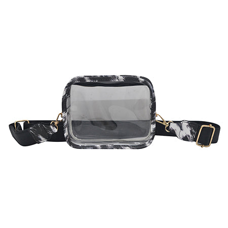 clear stadium bag, concert crossbody bag, stadium approved purse, see through bag, transparent crossbody, clear PVC bag, game day clear bag, clear shoulder bag, festival approved bag, stadium security bag, sports event clear purse, concert see through bag, adjustable strap clear bag, thick PVC stadium bag, stadium fashion bag, clear purse with strap, gold accent clear bag, faux leather trim clear bag, stadium regulation bag, concert ready crossbody bag, clear handbag for events