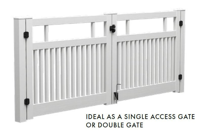 Semi privacy gate 1500MM WIDE 1200MM HIGH Hamptons gate PVC, - Image 2