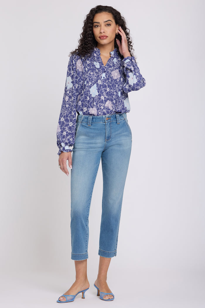 Sheri Slim Straight Ankle Jeans In Petite - Port Sea