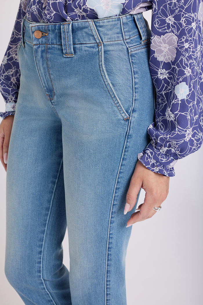 Sheri Slim Straight Ankle Jeans In Petite - Port Sea