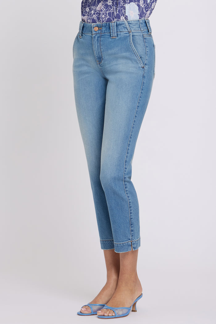 Sheri Slim Straight Ankle Jeans In Petite - Port Sea