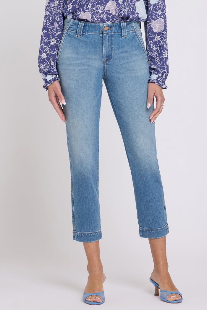 Sheri Slim Straight Ankle Jeans In Petite - Port Sea