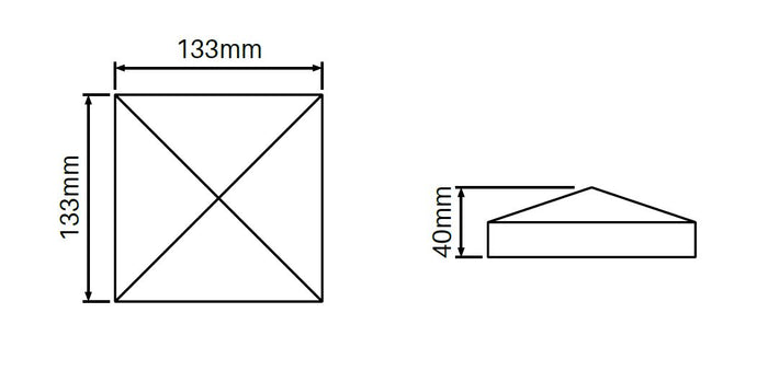 Slimline tapered cap for PVC fence post for 127 x 127mm post. - Image 2