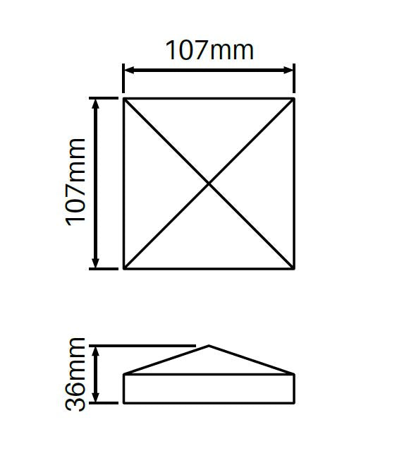 Slimline tapered cap for Semi privacy Hamptons fence post - Image 2