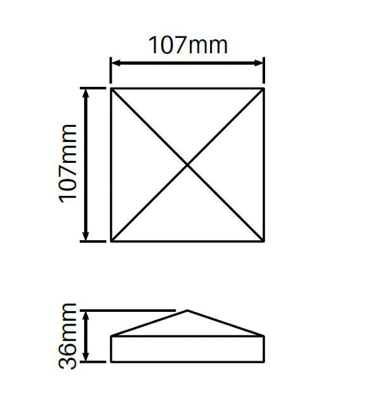 Slimline tapered cap for Semi privacy Hamptons fence post - Image 2