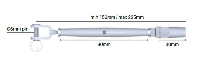 Swageless rigging screw M6 X 3.2mm Stainless Steel 316 - Image 3