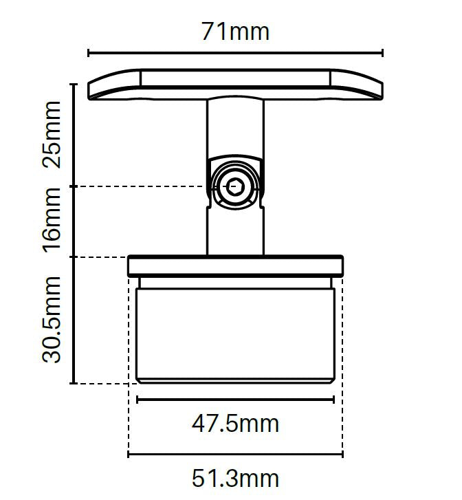 Swivel head rail support for 50.8mm diameter posts with 1.5mm wall - Image 2