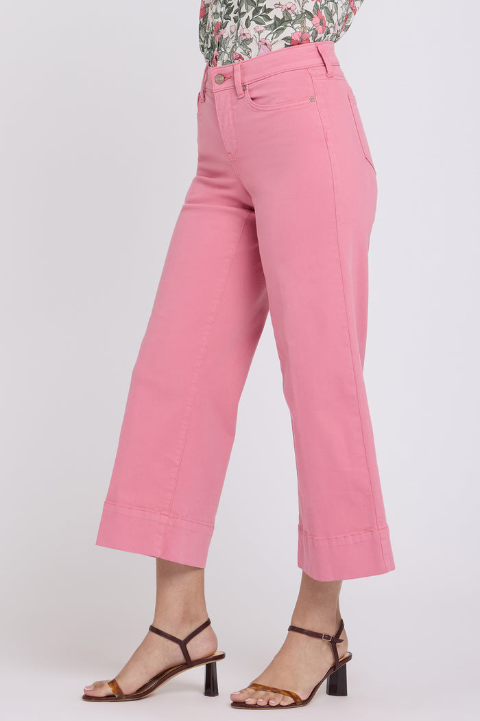 Teresa Wide Leg Ankle Jeans - Desert Rose