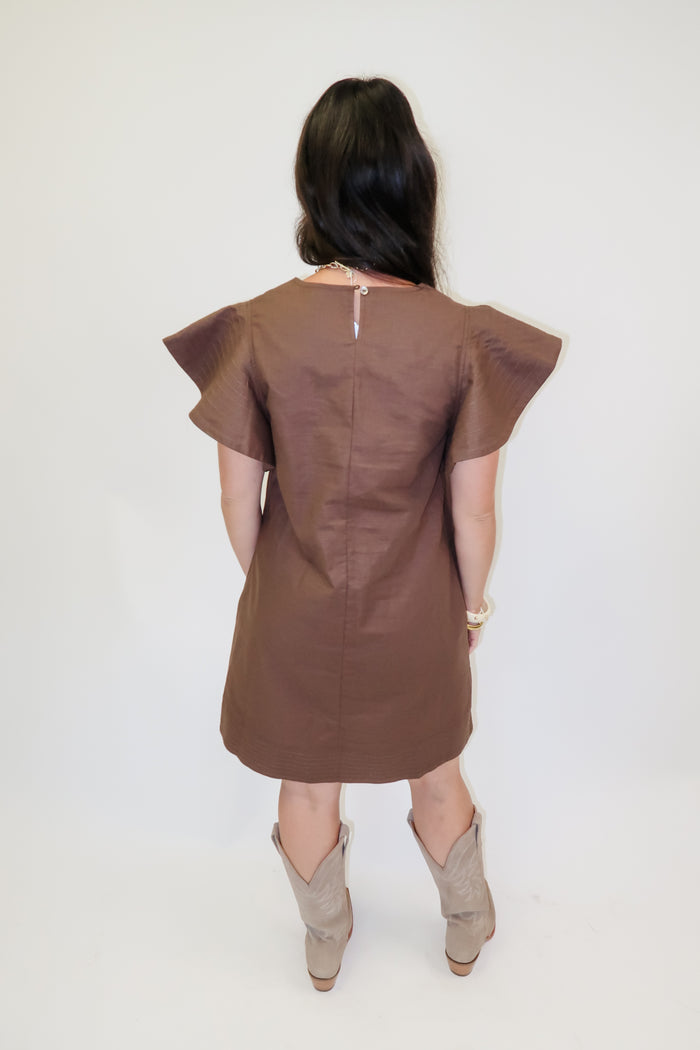 Thread & Thought Flutter Sleeve Dress - The Pink Tulip Clothing