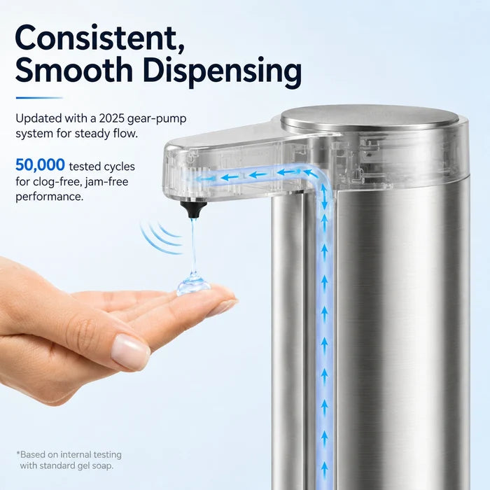 Touchless Soap Dispenser, Stainless Steel, Clog-Free