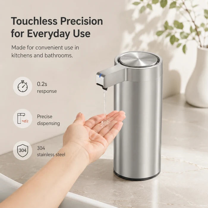 Touchless Soap Dispenser, Stainless Steel, Clog-Free