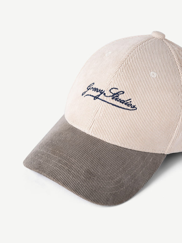 UTOPIA two-tone corduroy cap, cream colourway - unisex GROOVY cap