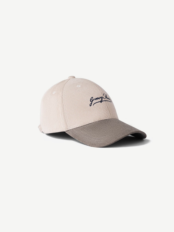 UTOPIA cream corduroy cap by GROOVY - soft, low-profile streetwear fit