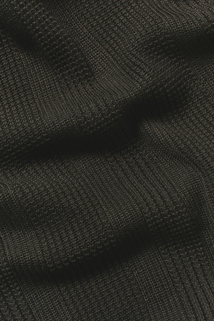 Vertical Stripe Knitted Polo Shirt in Khaki - TAILORED ATHLETE - USA