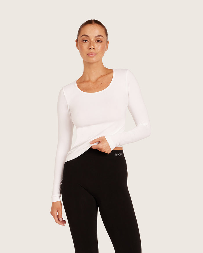 Women's Base Layer Long Sleeve Top - White