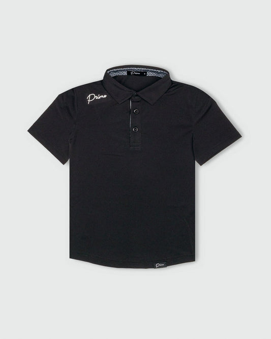 Youth Black Cursive Golf Polo